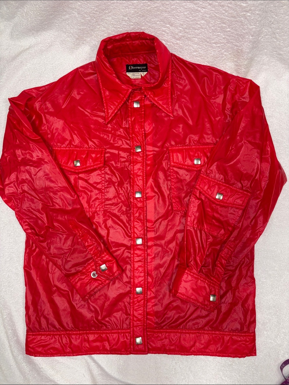 Obermeyer 70’s shirt jacket Red Women's Snap-Front Windbreaker large